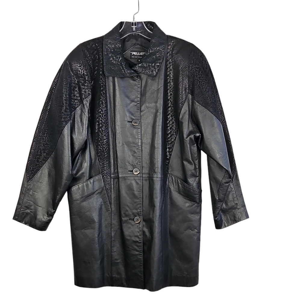 Vintage Pelle Black Leather Jacket Women's Small made in Korea